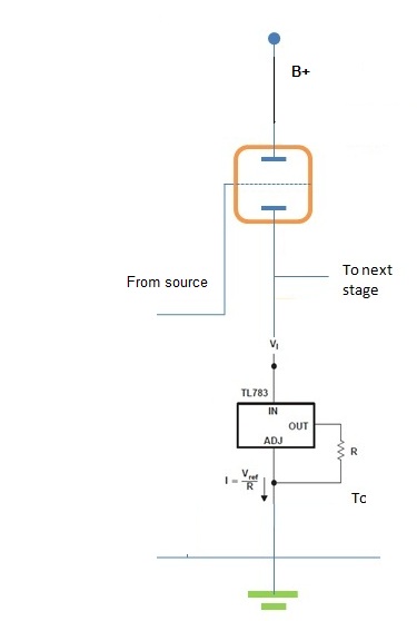 Tube buffer with constant current sink