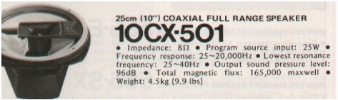 Coral 10CX-501 specifications Coral 10CX-501 specifications