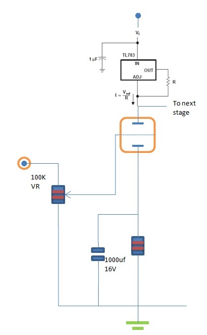 Line stage with constant current source Line stage with constant current source