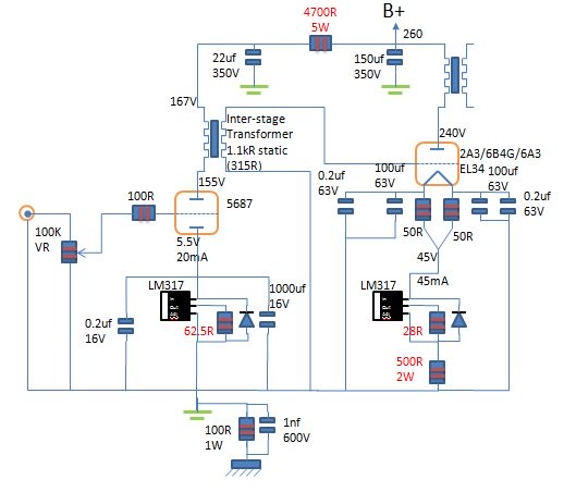 2A3 amplifier schematic