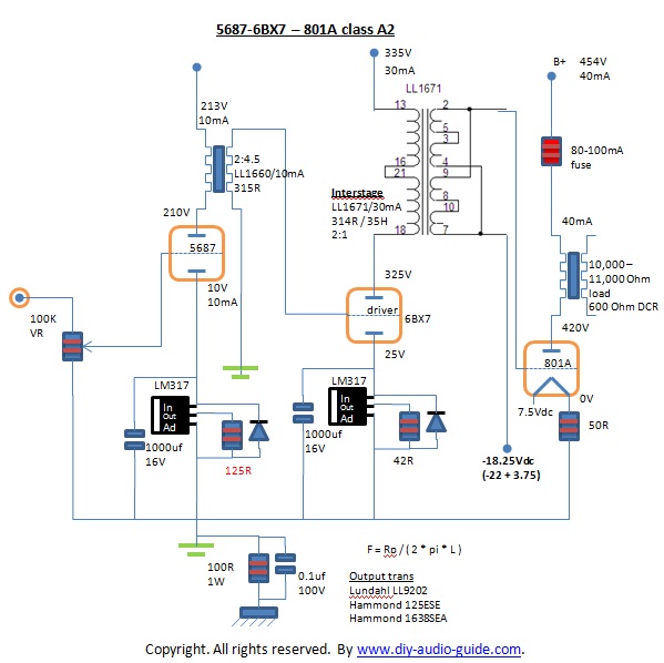 801A amplifier schematic