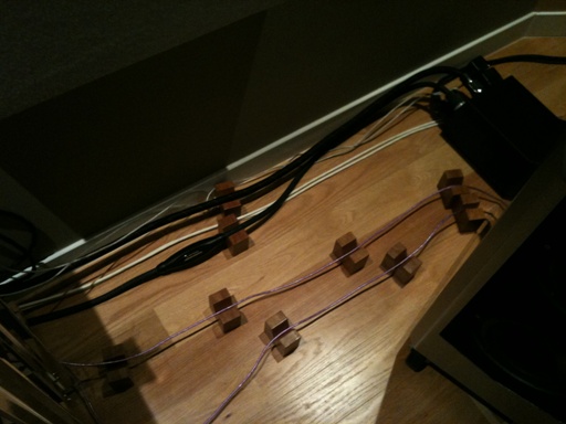 Cables on stands Cables on stands